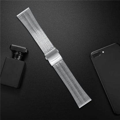For Huami Amazfit Stratos Strap Five-Bead Stainless Steel Watch Band Replacement - Silver