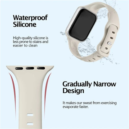 For Apple Watch Series 10 42mm / 9 8 7 41mm / SE (2023) SE (2022) SE 6 5 4 40mm / 3 2 1 38mm Watch Band Silicone Strap