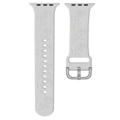 For Apple Watch 10 46mm / Ultra 2 / Ultra 49mm / 9 8 7 45mm / SE (2023) SE (2022) SE 6 5 4 44mm / 3 2 1 42mm Rose Silicone Band