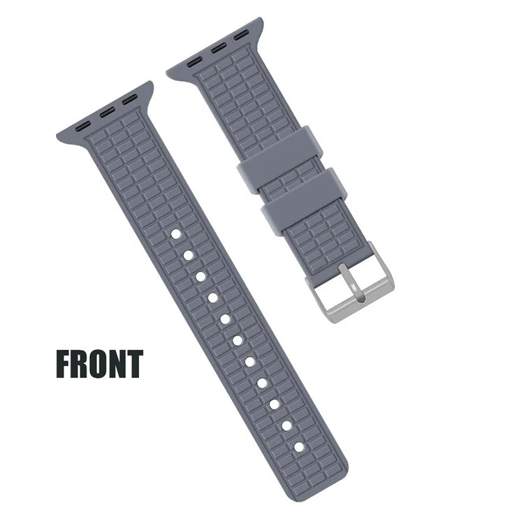 For Apple Watch 10 46mm / Ultra 2 / Ultra 49mm / 9 8 7 45mm / SE (2023) SE (2022) SE 6 5 4 44mm / 3 2 1 42mm Grid Silicone Strap