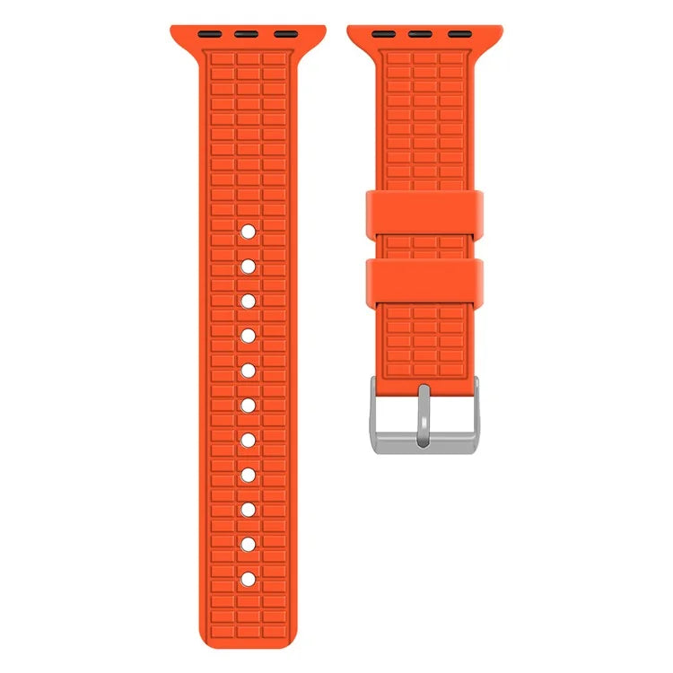For Apple Watch 10 46mm / Ultra 2 / Ultra 49mm / 9 8 7 45mm / SE (2023) SE (2022) SE 6 5 4 44mm / 3 2 1 42mm Grid Silicone Strap