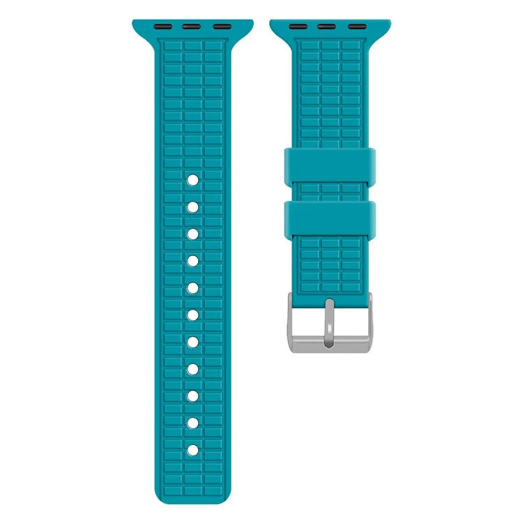 For Apple Watch 10 46mm / Ultra 2 / Ultra 49mm / 9 8 7 45mm / SE (2023) SE (2022) SE 6 5 4 44mm / 3 2 1 42mm Grid Silicone Strap