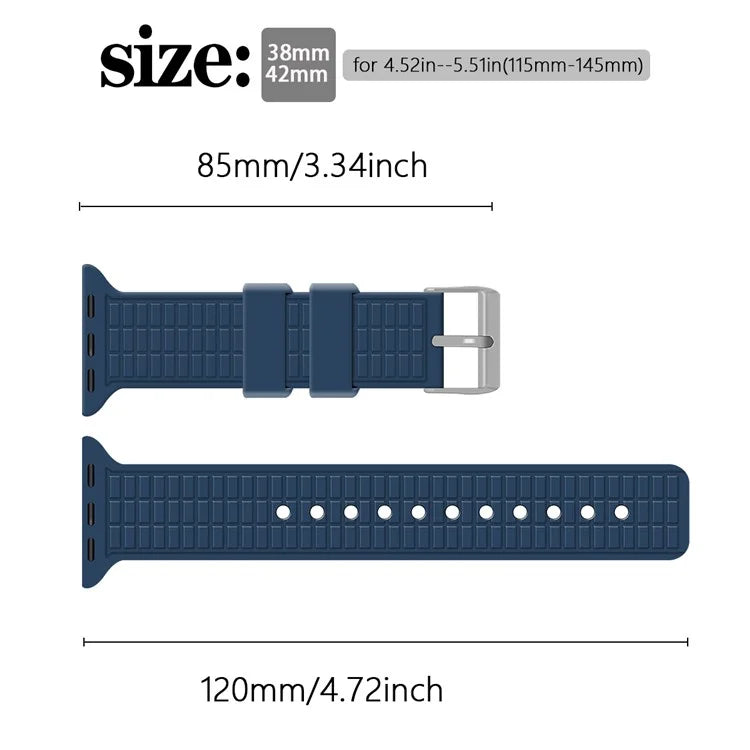 For Apple Watch 10 46mm / Ultra 2 / Ultra 49mm / 9 8 7 45mm / SE (2023) SE (2022) SE 6 5 4 44mm / 3 2 1 42mm Grid Silicone Strap