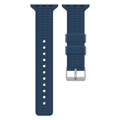 For Apple Watch Series 10 42mm / 9 8 7 41mm / SE (2023) SE (2022) SE 6 5 4 40mm / 3 2 1 38mm Strap Grid Pattern Silicone Watch Band