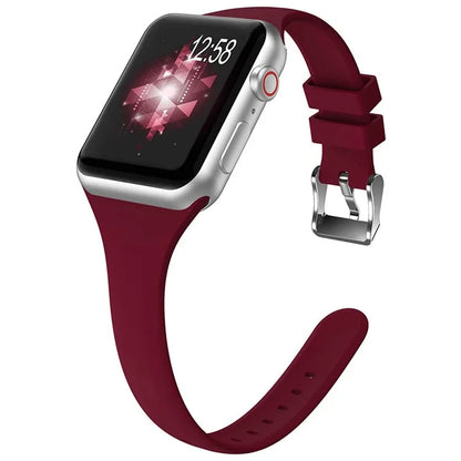 For Apple Watch Series 10 42mm / 9 8 7 41mm / SE (2023) SE (2022) SE 6 5 4 40mm / 3 2 1 38mm Band Soft Silicone Watch Strap