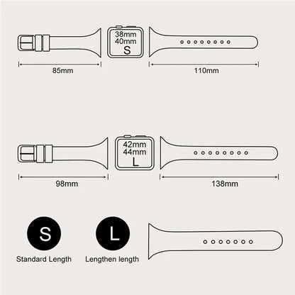For Apple Watch Series 10 42mm / 9 8 7 41mm / SE (2023) SE (2022) SE 6 5 4 40mm / 3 2 1 38mm Band Soft Silicone Watch Strap