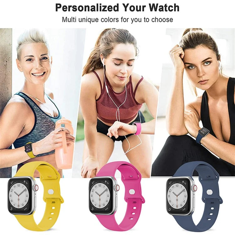 For Apple Watch 10 46mm / Ultra 2 / Ultra 49mm / 9 8 7 45mm / SE (2023) SE (2022) SE 6 5 4 44mm / 3 2 1 42mm Strap Breathable Silicone Watch Band
