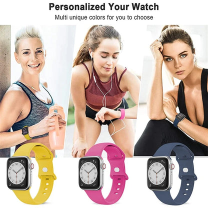 For Apple Watch 10 46mm / Ultra 2 / Ultra 49mm / 9 8 7 45mm / SE (2023) SE (2022) SE 6 5 4 44mm / 3 2 1 42mm Strap Breathable Silicone Watch Band