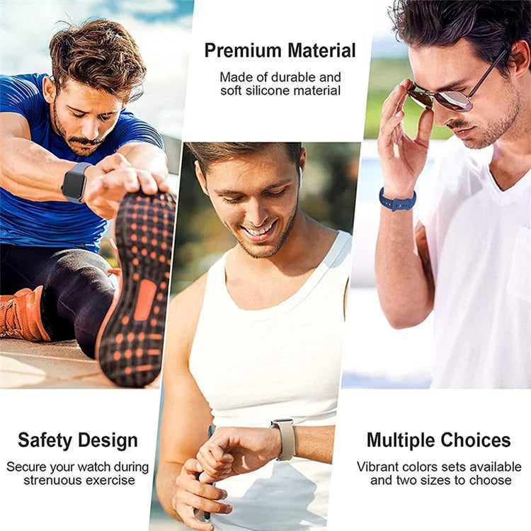 For Apple Watch 10 46mm / Ultra 2 / Ultra 49mm / 9 8 7 45mm / SE (2023) SE (2022) SE 6 5 4 44mm / 3 2 1 42mm Strap Breathable Silicone Watch Band