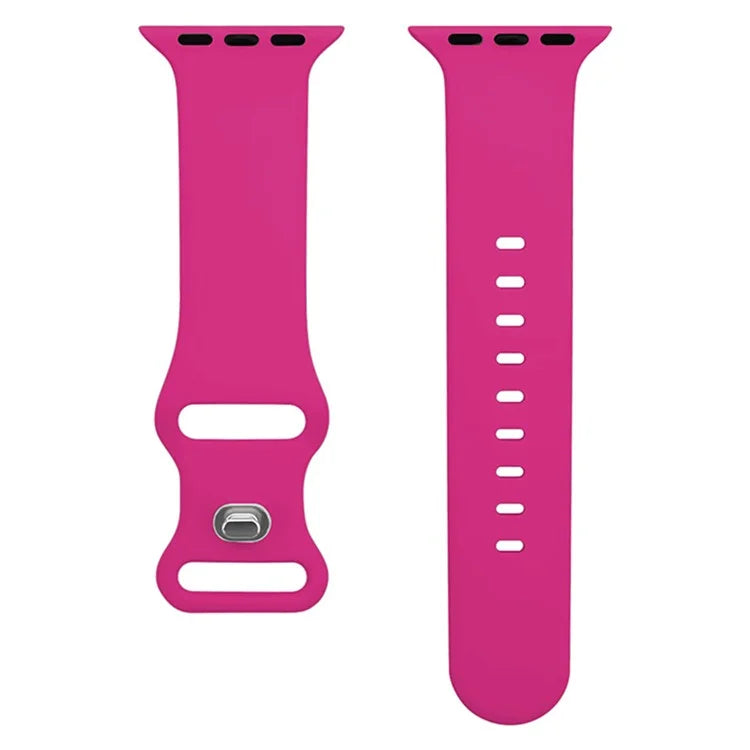 For Apple Watch Series 10 42mm / 9 8 7 41mm / SE (2023) SE (2022) SE 6 5 4 40mm / 3 2 1 38mm Watch Strap 8-Shaped Buckle Silicone Band