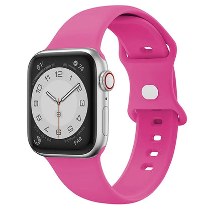 For Apple Watch Series 10 42mm / 9 8 7 41mm / SE (2023) SE (2022) SE 6 5 4 40mm / 3 2 1 38mm Watch Strap 8-Shaped Buckle Silicone Band