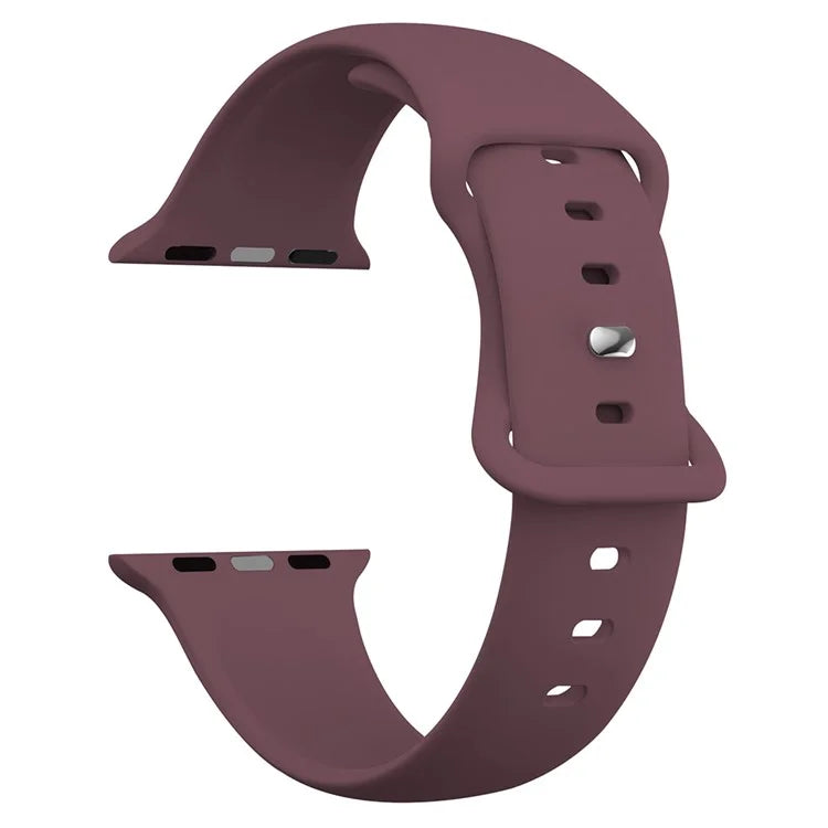 For Apple Watch Series 10 42mm / 9 8 7 41mm / SE (2023) SE (2022) SE 6 5 4 40mm / 3 2 1 38mm Watch Strap 8-Shaped Buckle Silicone Band