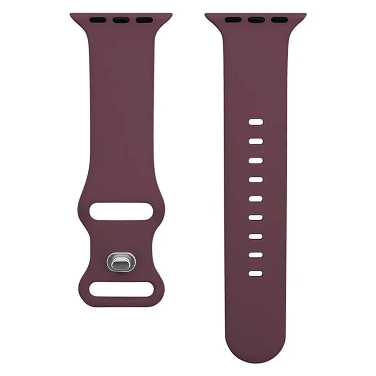 For Apple Watch Series 10 42mm / 9 8 7 41mm / SE (2023) SE (2022) SE 6 5 4 40mm / 3 2 1 38mm Watch Strap 8-Shaped Buckle Silicone Band