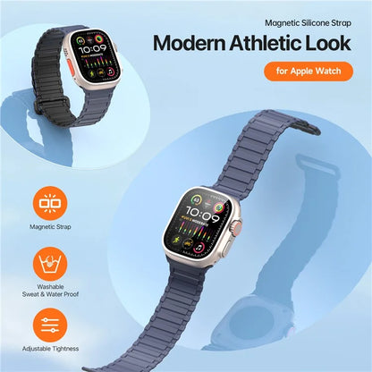 DUX DUCIS For Apple Watch 10 46mm / Ultra 2 / Ultra 49mm / 9 8 7 45mm / SE (2023) SE (2022) SE 6 5 4 44mm / 3 2 1 42mm Magnetic Silicone Band
