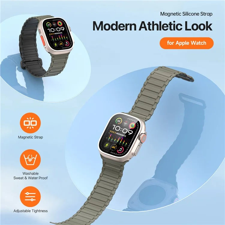 DUX DUCIS For Apple Watch 10 46mm / Ultra 2 / Ultra 49mm / 9 8 7 45mm / SE (2023) SE (2022) SE 6 5 4 44mm / 3 2 1 42mm Magnetic Silicone Band