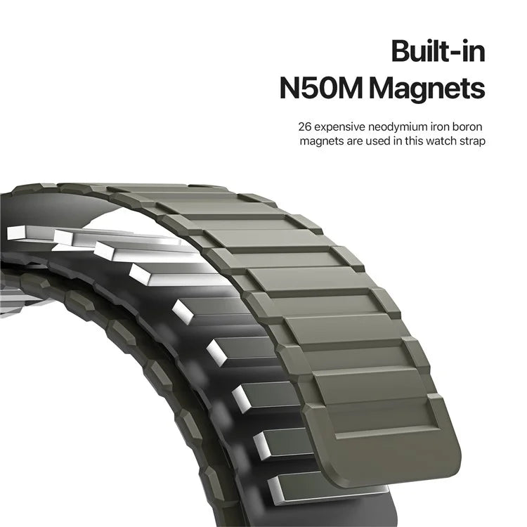DUX DUCIS For Apple Watch 10 46mm / Ultra 2 / Ultra 49mm / 9 8 7 45mm / SE (2023) SE (2022) SE 6 5 4 44mm / 3 2 1 42mm Magnetic Silicone Band
