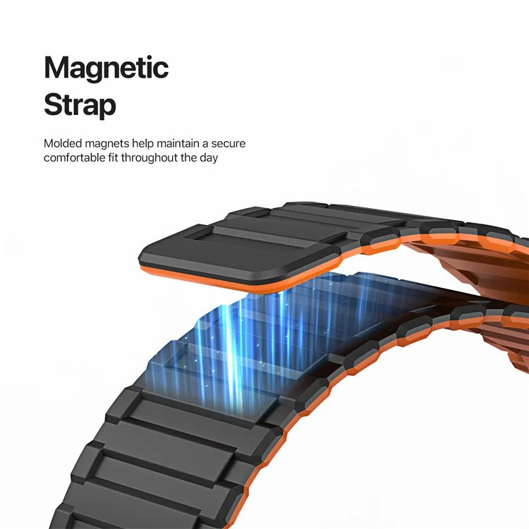 DUX DUCIS For Apple Watch 10 46mm / Ultra 2 / Ultra 49mm / 9 8 7 45mm / SE (2023) SE (2022) SE 6 5 4 44mm / 3 2 1 42mm Magnetic Silicone Band