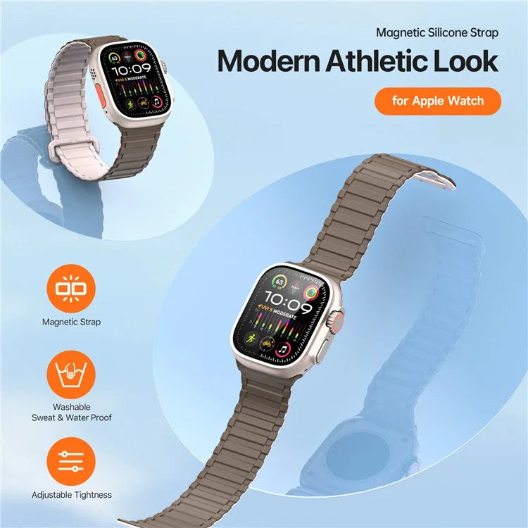 DUX DUCIS For Apple Watch 10 46mm / Ultra 2 / Ultra 49mm / 9 8 7 45mm / SE (2023) SE (2022) SE 6 5 4 44mm / 3 2 1 42mm Magnetic Silicone Band