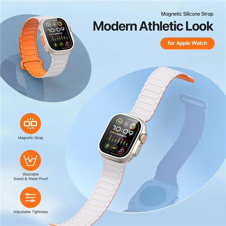DUX DUCIS For Apple Watch 10 46mm / Ultra 2 / Ultra 49mm / 9 8 7 45mm / SE (2023) SE (2022) SE 6 5 4 44mm / 3 2 1 42mm Magnetic Silicone Band