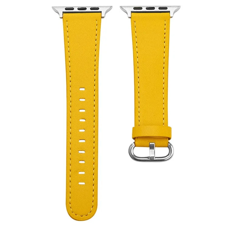 For Apple Watch 10 46mm / Ultra 2 / Ultra 49mm / 9 8 7 45mm / SE (2023) SE (2022) SE 6 5 4 44mm / 3 2 1 42mm Genuine Cow Leather Strap