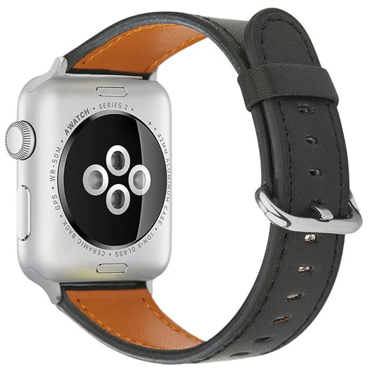 For Apple Watch Series 10 42mm / 9 8 7 41mm / SE (2023) SE (2022) SE 6 5 4 40mm / 3 2 1 38mm Genuine Cow Leather Strap
