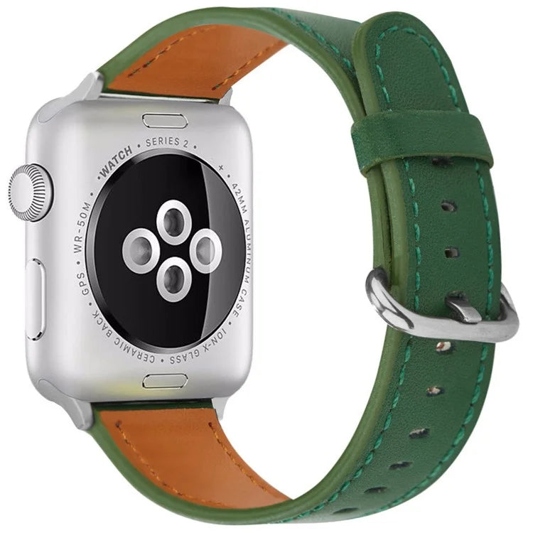 For Apple Watch Series 10 42mm / 9 8 7 41mm / SE (2023) SE (2022) SE 6 5 4 40mm / 3 2 1 38mm Genuine Cow Leather Strap