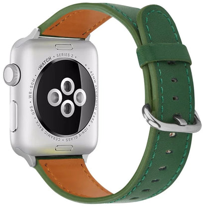 For Apple Watch Series 10 42mm / 9 8 7 41mm / SE (2023) SE (2022) SE 6 5 4 40mm / 3 2 1 38mm Genuine Cow Leather Strap