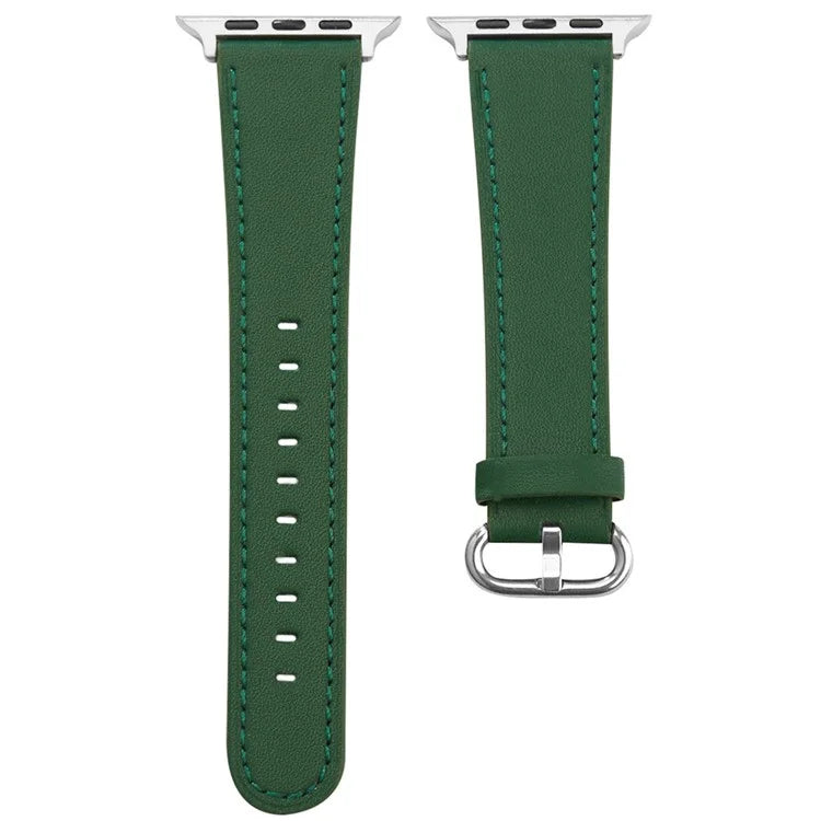 For Apple Watch Series 10 42mm / 9 8 7 41mm / SE (2023) SE (2022) SE 6 5 4 40mm / 3 2 1 38mm Genuine Cow Leather Strap