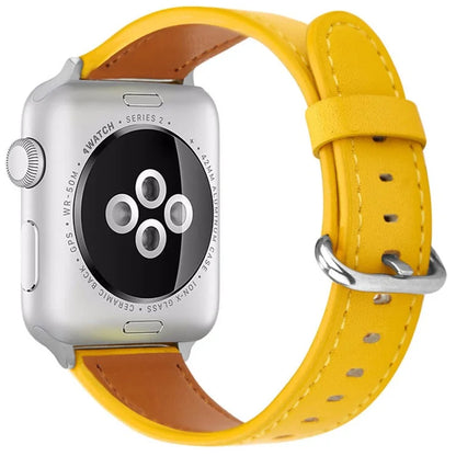 For Apple Watch Series 10 42mm / 9 8 7 41mm / SE (2023) SE (2022) SE 6 5 4 40mm / 3 2 1 38mm Genuine Cow Leather Strap