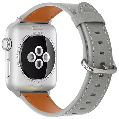 For Apple Watch Series 10 42mm / 9 8 7 41mm / SE (2023) SE (2022) SE 6 5 4 40mm / 3 2 1 38mm Genuine Cow Leather Strap