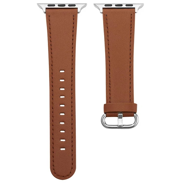 For Apple Watch Series 10 42mm / 9 8 7 41mm / SE (2023) SE (2022) SE 6 5 4 40mm / 3 2 1 38mm Genuine Cow Leather Strap