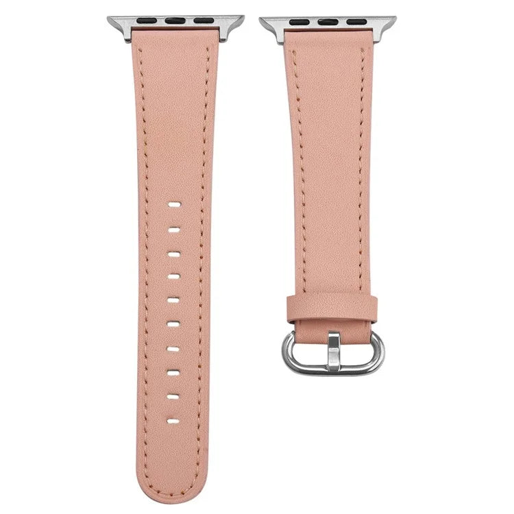For Apple Watch Series 10 42mm / 9 8 7 41mm / SE (2023) SE (2022) SE 6 5 4 40mm / 3 2 1 38mm Genuine Cow Leather Strap
