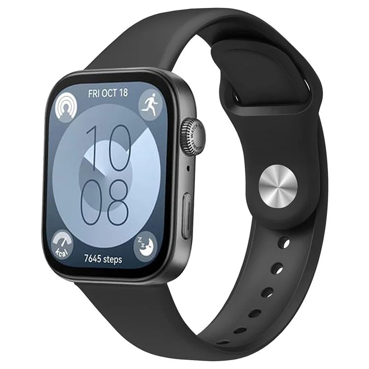 For Huawei Watch Fit 3 Replacement Strap Silicone Watch Band with Silver Buckle
