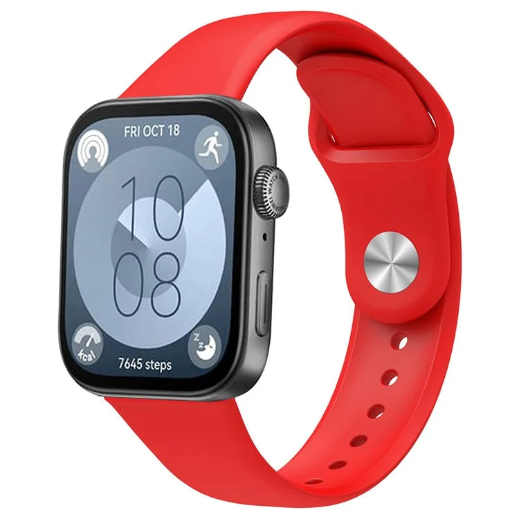 For Huawei Watch Fit 3 Replacement Strap Silicone Watch Band with Silver Buckle