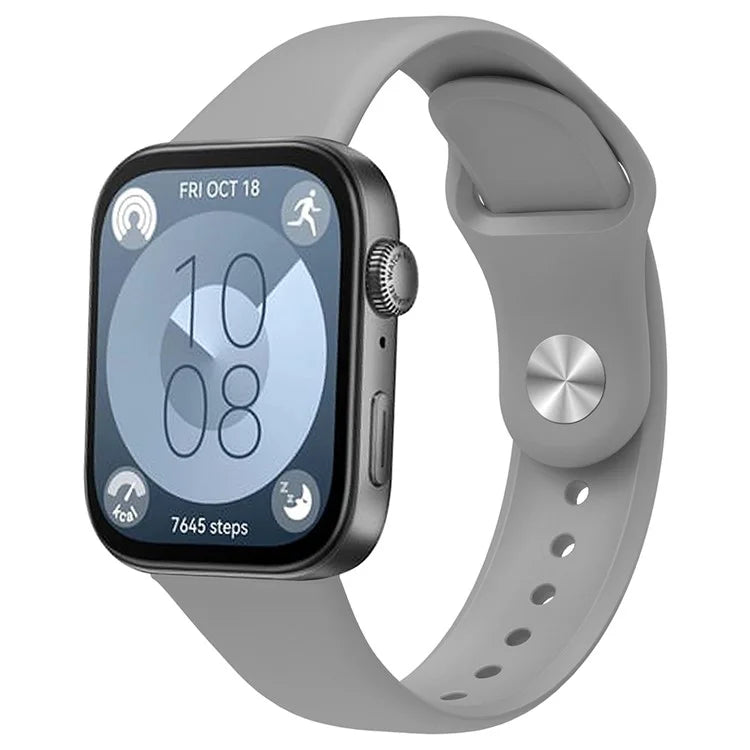 For Huawei Watch Fit 3 Replacement Strap Silicone Watch Band with Silver Buckle