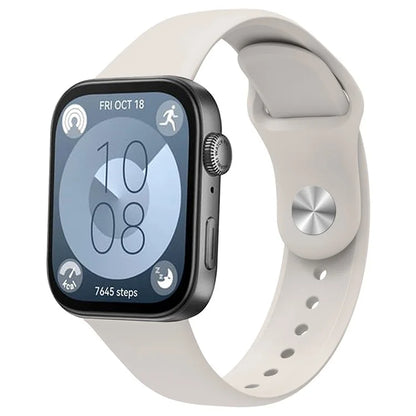 For Huawei Watch Fit 3 Replacement Strap Silicone Watch Band with Silver Buckle