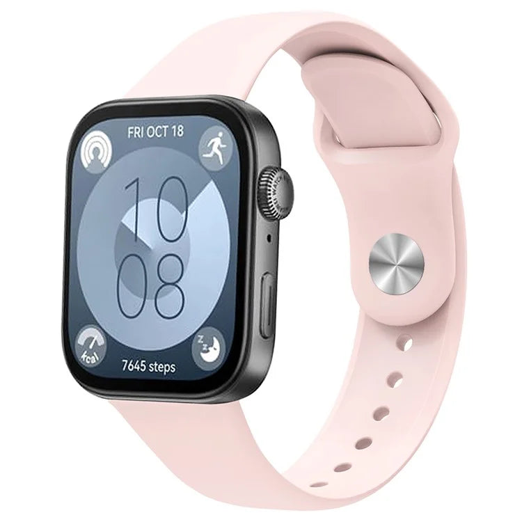 For Huawei Watch Fit 3 Replacement Strap Silicone Watch Band with Silver Buckle