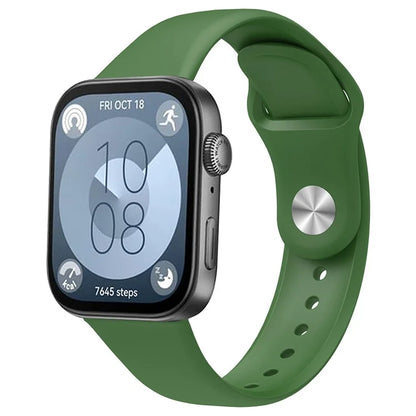 For Huawei Watch Fit 3 Replacement Strap Silicone Watch Band with Silver Buckle