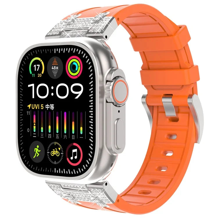 For Apple Watch 10 46mm / Ultra 2 / Ultra 49mm / 9 8 7 45mm / SE (2023) SE (2022) SE 6 5 4 44mm / 3 2 1 42mm Rhinestone Watch Band