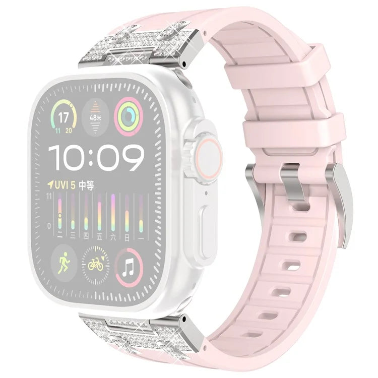 For Apple Watch 10 46mm / Ultra 2 / Ultra 49mm / 9 8 7 45mm / SE (2023) SE (2022) SE 6 5 4 44mm / 3 2 1 42mm Rhinestone Watch Band