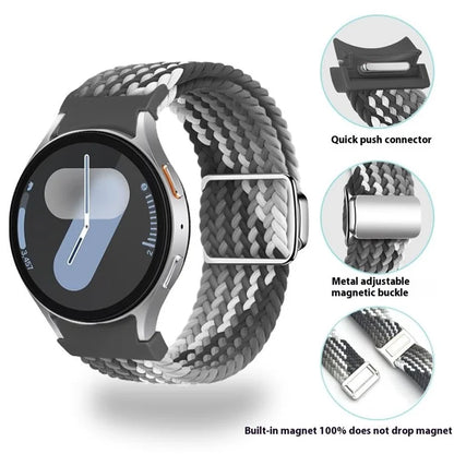 For Samsung Galaxy Watch FE 40mm / Watch7 / 6 / 6 Classic / 5 / 5 Active / 5 Pro / 4 / 4 Classic / 4 Active Braided Watch Band Magnetic Strap