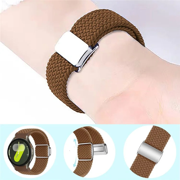For Samsung Galaxy Watch FE 40mm / Watch7 / 6 / 6 Classic / 5 / 5 Active / 5 Pro / 4 / 4 Classic / 4 Active Braided Watch Band Magnetic Strap
