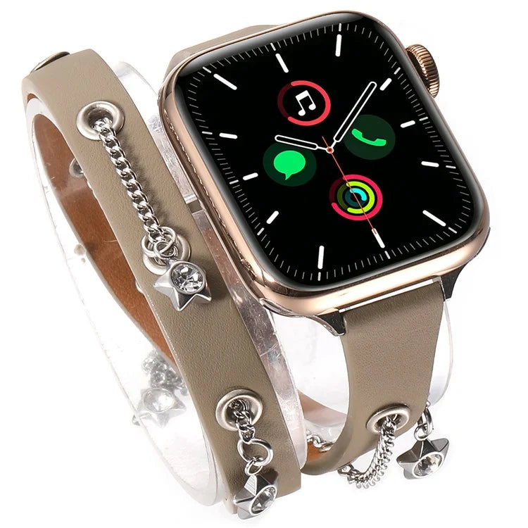 For Apple Watch 10 46mm / Ultra 2 / Ultra 49mm / 9 8 7 45mm / SE (2023) SE (2022) SE 6 5 4 44mm / 3 2 1 42mm Star Rhinestone Chain Strap