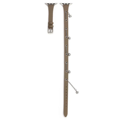 For Apple Watch Series 10 42mm / 9 8 7 41mm / SE (2023) SE (2022) SE 6 5 4 40mm / 3 2 1 38mm Star Chain Canvas Leather Watch Band