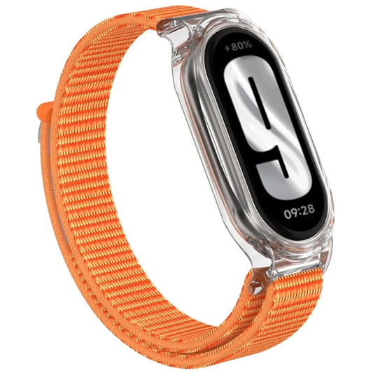 For Xiaomi Mi Band 9 / Smart Band 8 Watch Band Nylon Loop Wrist Strap with PC Watch Case