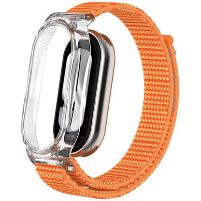 For Xiaomi Mi Band 9 / Smart Band 8 Watch Band Nylon Loop Wrist Strap with PC Watch Case