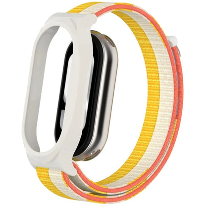 For Xiaomi Mi Band 9 / Smart Band 8 Watch Band Nylon Loop Wrist Strap with PC Watch Case