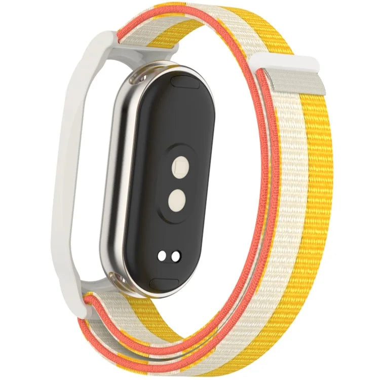 For Xiaomi Mi Band 9 / Smart Band 8 Watch Band Nylon Loop Wrist Strap with PC Watch Case