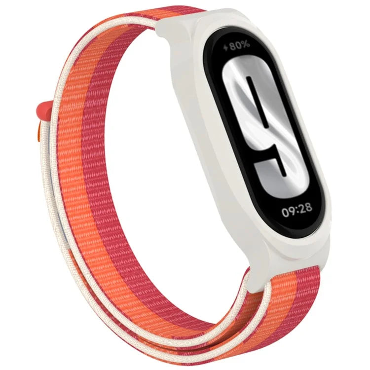 For Xiaomi Mi Band 9 / Smart Band 8 Watch Band Nylon Loop Wrist Strap with PC Watch Case