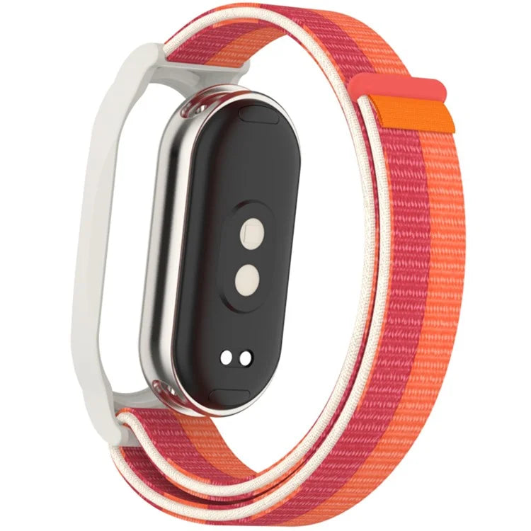 For Xiaomi Mi Band 9 / Smart Band 8 Watch Band Nylon Loop Wrist Strap with PC Watch Case